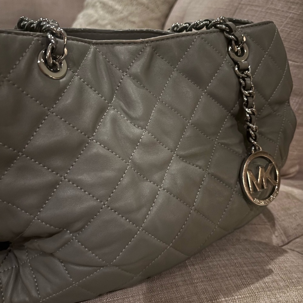 Michael Kors Quilted Shoulder Bag in Gray